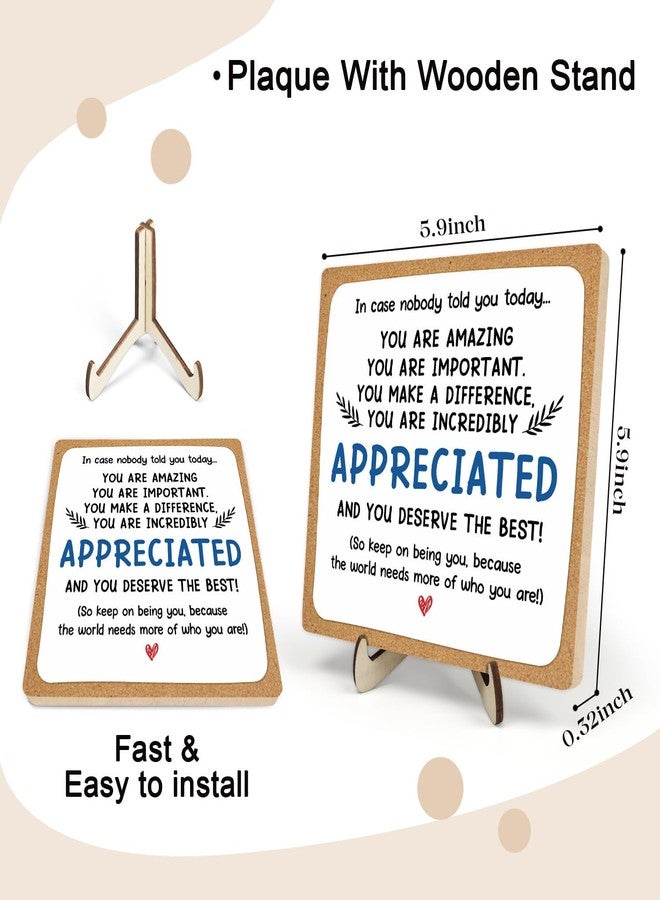 DMADNF Thank You Gifts for Women Men Office Motivational Quote Signs, Inspirational Wooden Plaque Desk Decor, in Case Nobody Told You Today Desk Plaque Sign Home Office Livingroom Shelf Decoration,5.9 x 5.9 - Image 2